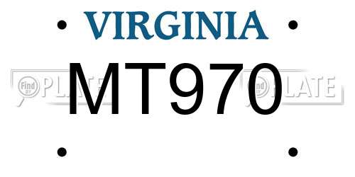 MT970 Virginia License Plate