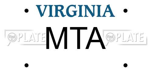 MTA Virginia License Plate