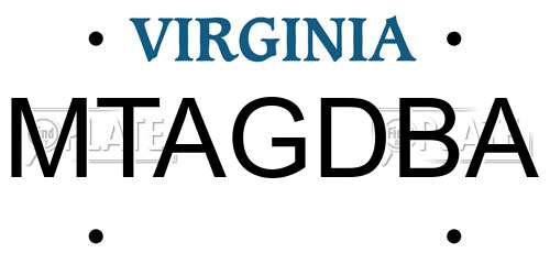 MTAGDBA Virginia License Plate