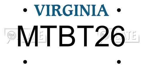 MTBT26 Virginia License Plate
