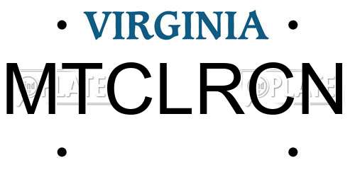 MTCLRCN Virginia License Plate