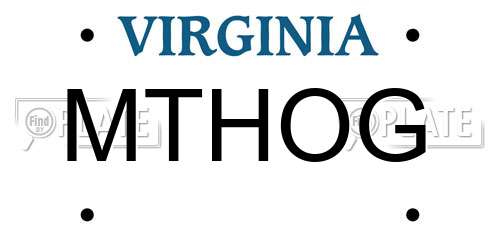 MTHOG Virginia License Plate