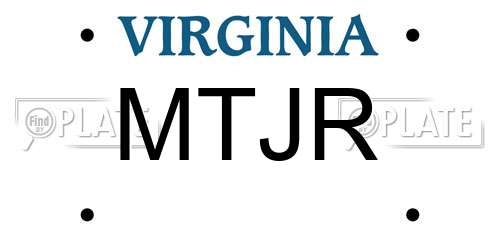 MTJR Virginia License Plate