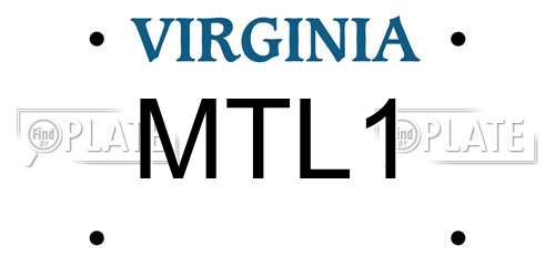 MTL1 Virginia License Plate