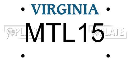 MTL15 Virginia License Plate