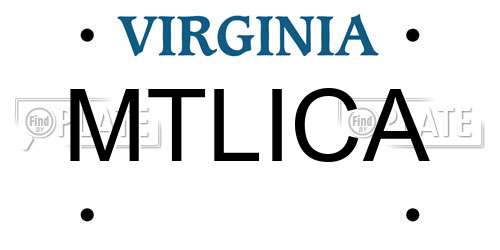 MTLICA Virginia License Plate