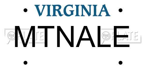 MTNALE Virginia License Plate