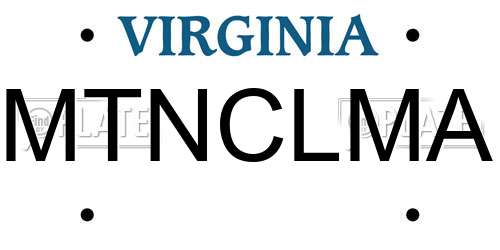 MTNCLMA Virginia License Plate