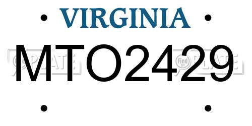 MTO2429 Virginia License Plate