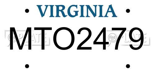 MTO2479 Virginia License Plate