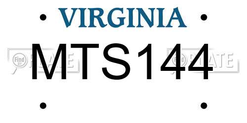 MTS144 Virginia License Plate