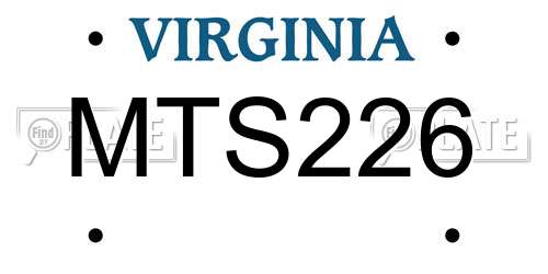 MTS226 Virginia License Plate