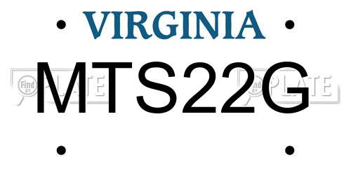 MTS22G Virginia License Plate