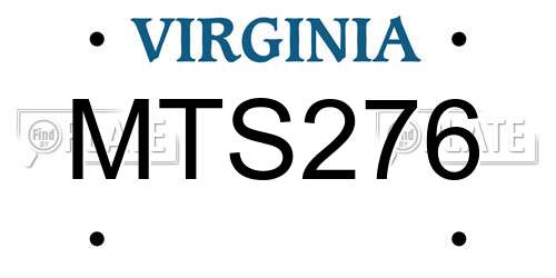 MTS276 Virginia License Plate