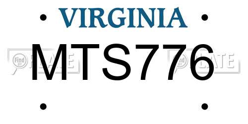 MTS776 Virginia License Plate