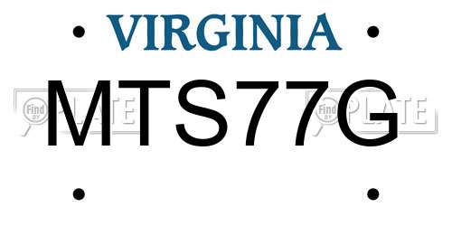 MTS77G Virginia License Plate