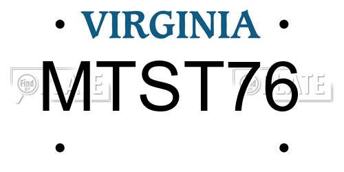 MTST76 Virginia License Plate