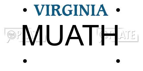 MUATH Virginia License Plate