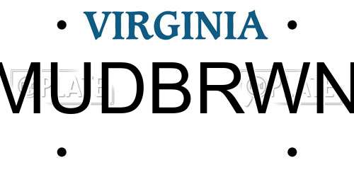 MUDBRWN Virginia License Plate