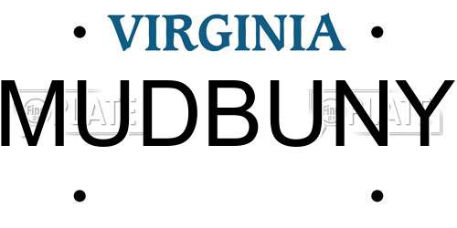 MUDBUNY Virginia License Plate