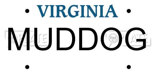 MUDDOG Virginia License Plate