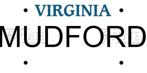 MUDFORD Virginia License Plate
