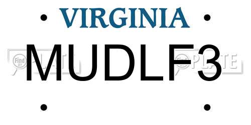 MUDLF3 Virginia License Plate