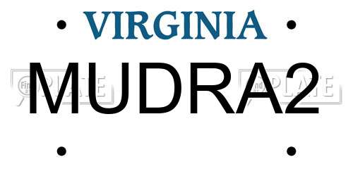 MUDRA2 Virginia License Plate
