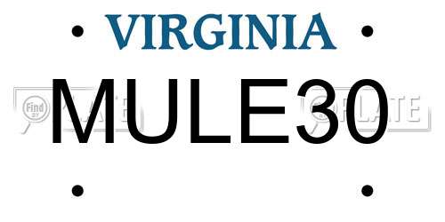 MULE30 Virginia License Plate