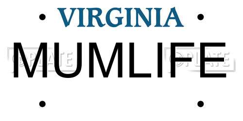 MUMLIFE Virginia License Plate