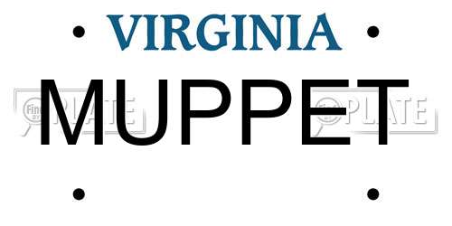 MUPPET Virginia License Plate