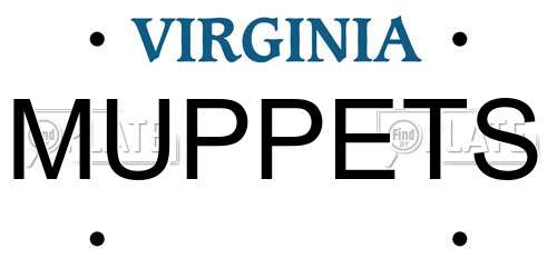 MUPPETS Virginia License Plate