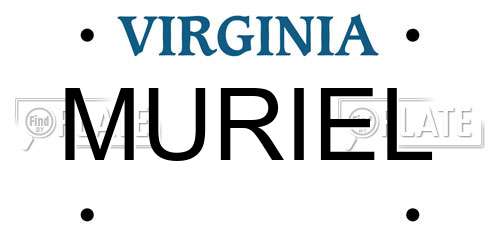 MURIEL Virginia License Plate