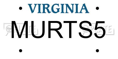 MURTS5 Virginia License Plate
