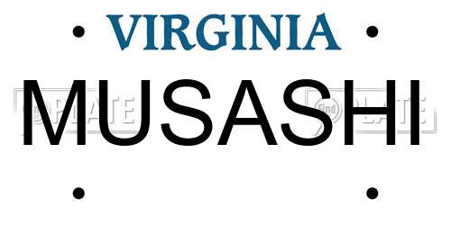 MUSASHI Virginia License Plate