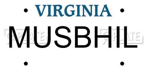MUSBHIL Virginia License Plate