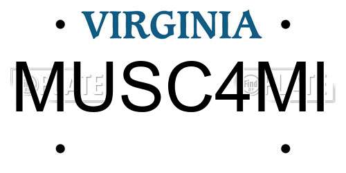 MUSC4MI Virginia License Plate