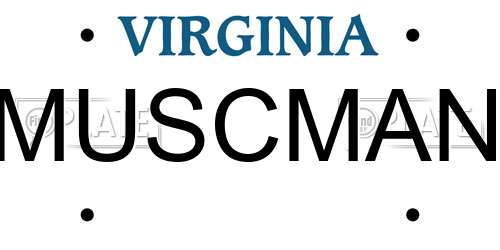MUSCMAN Virginia License Plate
