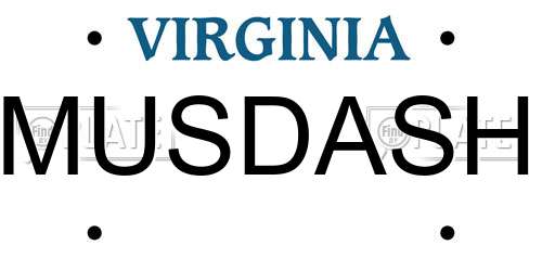 MUSDASH Virginia License Plate