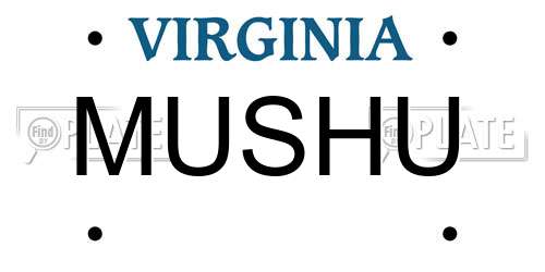 MUSHU Virginia License Plate