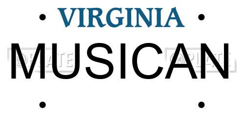 MUSICAN Virginia License Plate