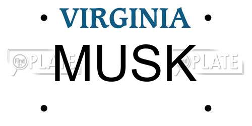 MUSK Virginia License Plate
