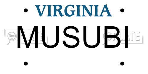 MUSUBI Virginia License Plate