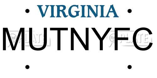 MUTNYFC Virginia License Plate
