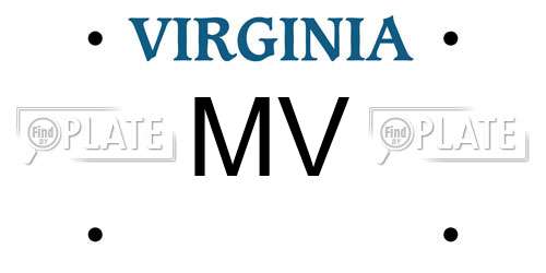 MV Virginia License Plate
