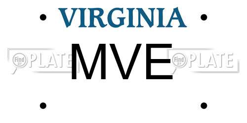 MVE Virginia License Plate