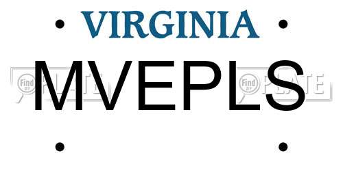 MVEPLS Virginia License Plate