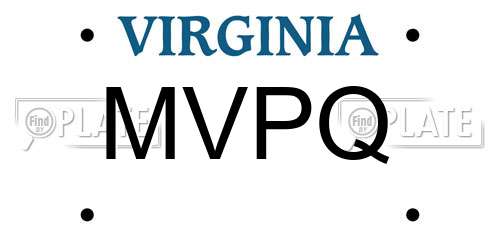 MVPQ Virginia License Plate