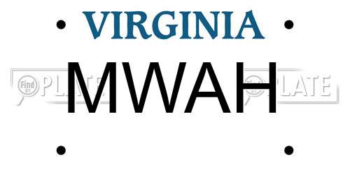 MWAH Virginia License Plate