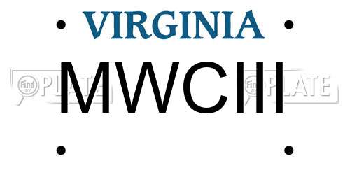 MWCIII Virginia License Plate
